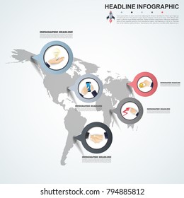Abstract infographics number options template. Vector illustration. Can be used for workflow layout, diagram, business step options, banner, web design.