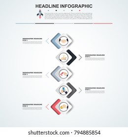 Abstract infographics number options template. Vector illustration. Can be used for workflow layout, diagram, business step options, banner, web design.