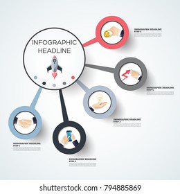 Abstract infographics number options template. Vector illustration. Can be used for workflow layout, diagram, business step options, banner, web design.