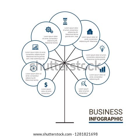 Abstract infographics number options template. Vector illustration.  Business data visualization. Process chart. Abstract elements of graph, diagram with steps, options, parts or processes. Vector