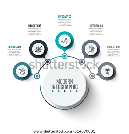 Abstract infographics number options template. Vector illustration. Can be used for workflow layout, diagram, business step options, banner, web design. Business data visualization. Process chart.