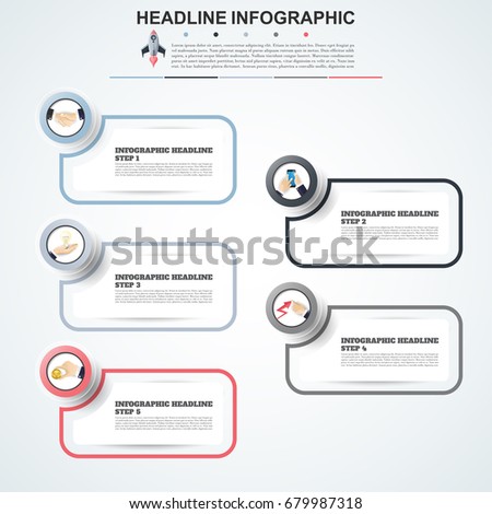 Abstract infographics number options template. Vector illustration. Can be used for workflow layout, diagram, business step options, banner, web design.