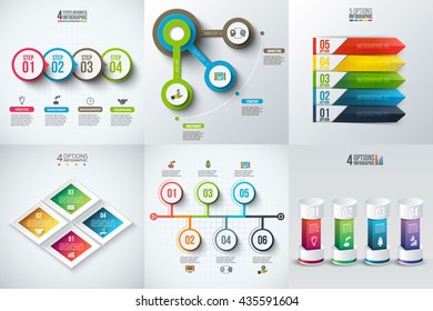 Abstract infographics number options templates. Vector illustration. Can be used for workflow layout, diagram, business step options, banner, web design