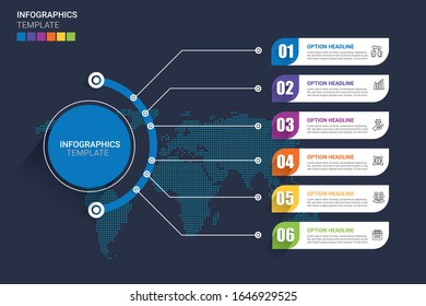 Abstract infographics number options  template.with icon and Vector illustration. Can be used for workflow layout, diagram, business step options, banner, web design