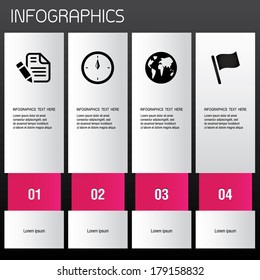 Abstract infographics number step template