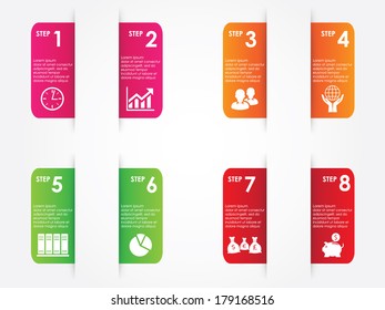 Abstract infographics number step template