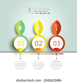 Abstract infographics number template with 3D and 3 options or step,Business concept, Blank space for content, business, infographic, diagram, process ,plate, timeline, book cover, flowchart, info