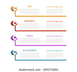 Abstract infographics number template with 3D and icon with 4 step,Business concept, Blank space for content, business, infographic, diagram, process ,template, timeline, cover, element, option, info