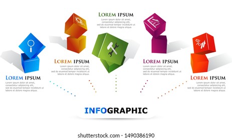 Abstract infographics options template. 
Can be used for diagram, business, banner, web design.