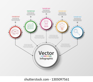 Abstract infographics  options template with  steps and icons. Can be used for workflow layout, diagram, business step options, banner, web design. Vector eps 10