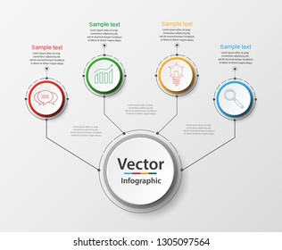 Abstract infographics  options template with  steps and icons. Can be used for workflow layout, diagram, business step options, banner, web design. Vector eps 10