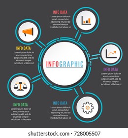 Abstract infographics options template. Vector illustration. Can be used for workflow layout, diagram, business step options, banner, web design.