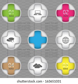 abstract infographics, organize data into groups, business system
