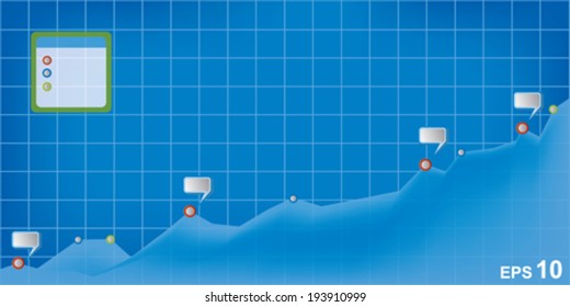 Abstract infographics. Presentation pattern data of the growth curve. EPS 10.