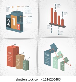abstract infographics sketches set icons