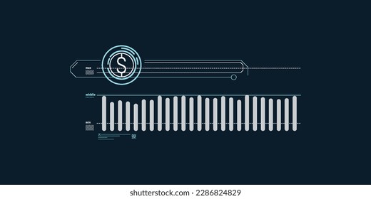 infografía abstracta del tipo de cambio estable del dólar.