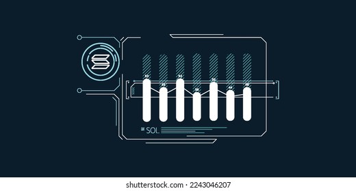 Abstract infographics of stable Solana exchange rate.