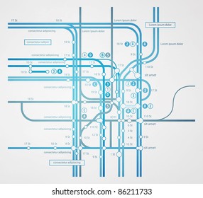 abstract infographics subway transportation plan
