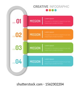 Abstract infographics template with 4 label. Can be used for workflow layout, diagram, business step options, banner, web design. Vector eps 10.