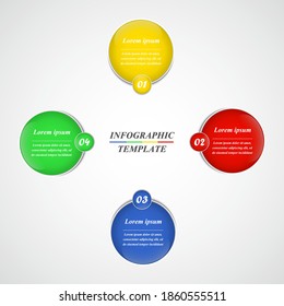 Abstract infographics template with 4 options can be used for workflow layout, diagram, business presentations, banner, web design.