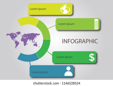 Abstract infographics  template.  Can be used for workflow layout diagram business step options banner web design.Vector element illustration.