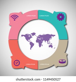 Abstract infographics template. Can be used for workflow layout diagram business and technology step options banner web design.Vector element illustration.