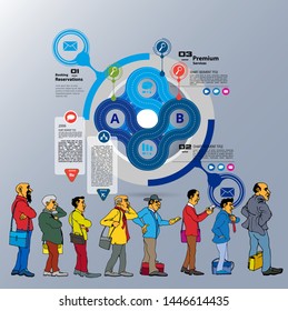 Abstract infographics template with cartoon character. Vector illustration