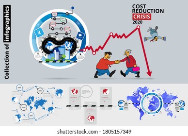 Abstract infographics template with cartoon character. Vector illustration