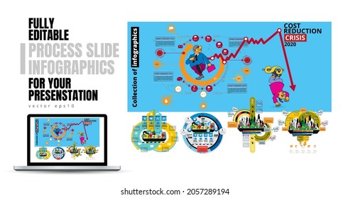 Abstract infographics template with cartoon character. Vector illustration