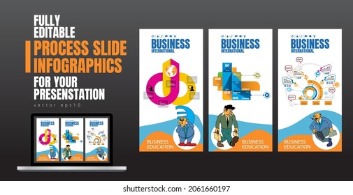 Plantilla de infografía abstracta con carácter de caricatura. Ilustración del vector