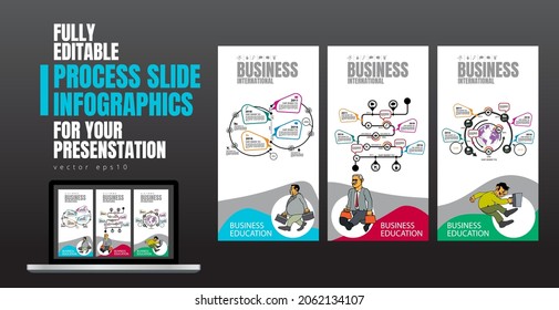 Abstract infographics template with cartoon character. Vector illustration