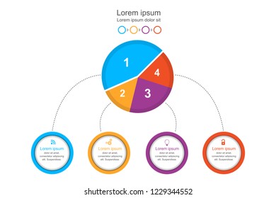 Abstract infographics template, colorful circle chart diagram,business concept infographic, vector illustration