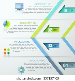 Abstract infographics template design with numbered arrows - vector illustration. Business concept with four options, parts, steps or processes.