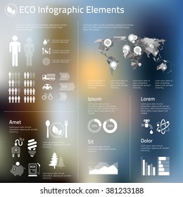 Abstract infographics template of human issues and ecological problems