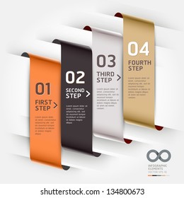 Abstract infographics template ribbon style. Vector illustration. can be used for workflow layout, diagram, number options, step up options, banner, web design