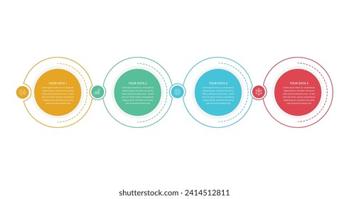 Abstract Infographics Template, Timeline concept with 4 steps, diagram with steps, options, parts or processes