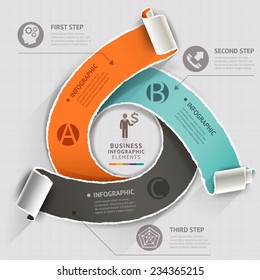 Abstract infographics template torn paper style. Vector illustration. can be used for workflow layout, diagram, number options, step up options, banner, web design, timeline template 
