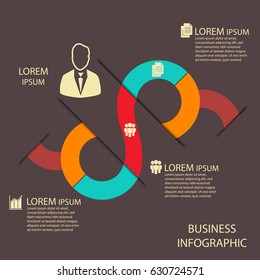 Abstract infographics template. Vector illustration. Can be used for workflow layout, diagram, business step options, banner, web design.
