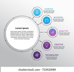 Abstract infographics template. Vector illustration. Can be used for workflow layout, diagram, business step options, banner, web design. Business data visualization. Process chart.