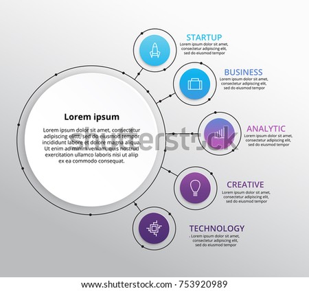 Abstract infographics template. Vector illustration. Can be used for workflow layout, diagram, business step options, banner, web design. Business data visualization. Process chart.