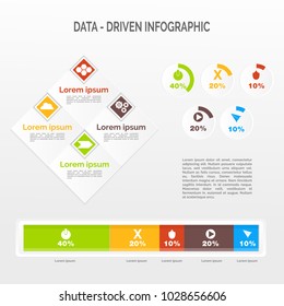 Abstract infographics. Vector business template for presentation. Creative concept for infographic. Illustrates ideas, statements, product characteristics, well defined structure.