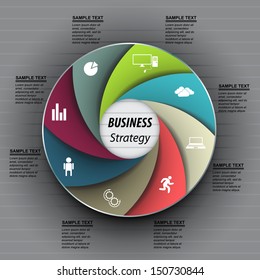 Abstract infographics. Vector data pattern of cyclical processes, stages. Creative design.