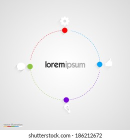 Abstract infographics vector templates. Circle with icons