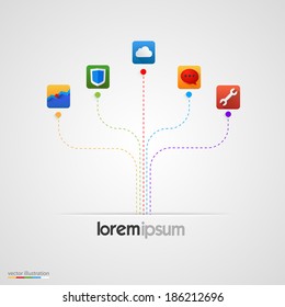 Abstract infographics vector templates. Circle with icons