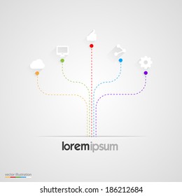 Abstract infographics vector templates. Scheme with icons