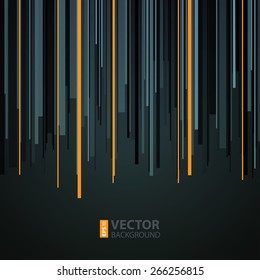 Abstract infographics vertical gray, black and orange stripes background. RGB EPS 10 vector illustration