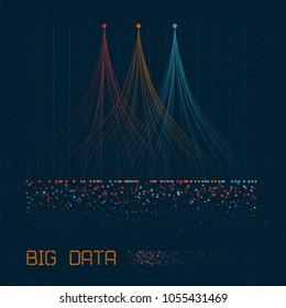 Abstract infographics visualization. Big data code representation. Futuristic network or business analytics. Graphic concept for your design