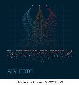 Abstract infographics visualization. Big data code representation. Futuristic network or business analytics. Graphic concept for your design