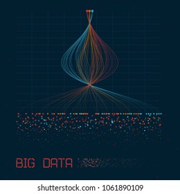 Abstract infographics visualization. Big data code representation. Futuristic network or business analytics. Graphic concept for your design