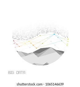 Abstract infographics visualization. Big data code representation. Futuristic network or business analytics. Graphic concept for your design